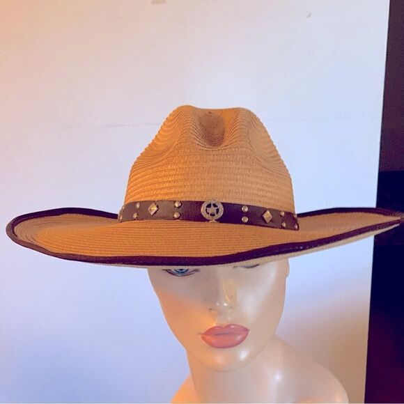 SOM-HER Flat Palm Hat Made in Mexico Sz M/L Gorgeous - Picture 3 of 12